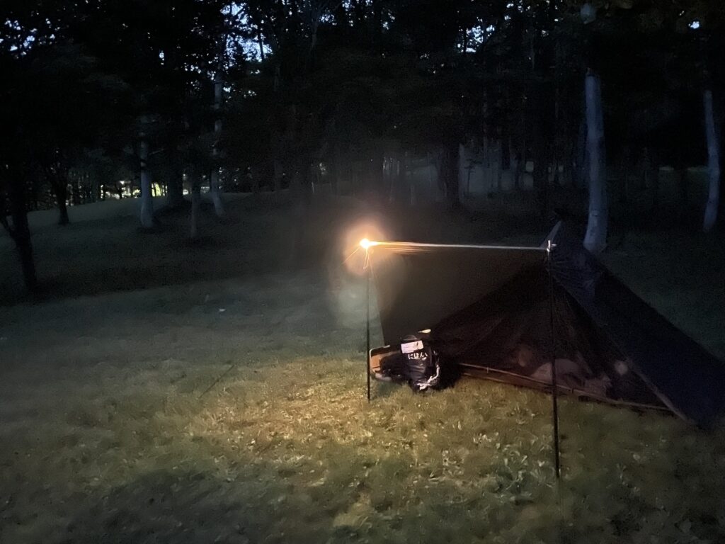 曽我森林公園に立てたテント