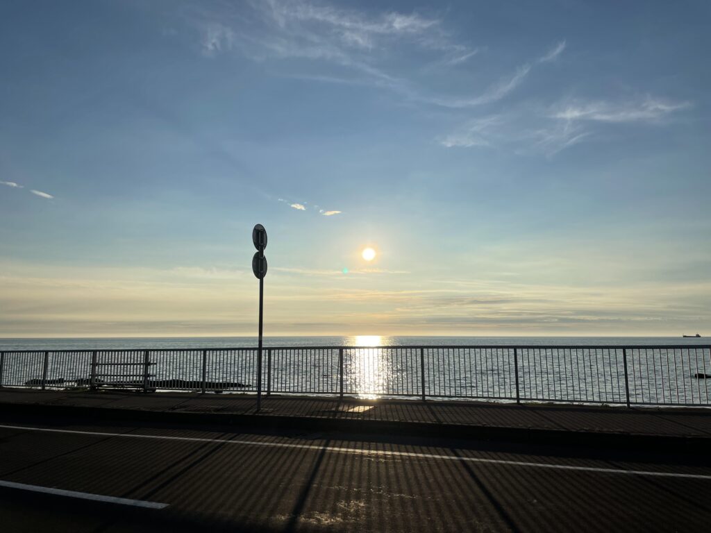黄金岬から見た夕日