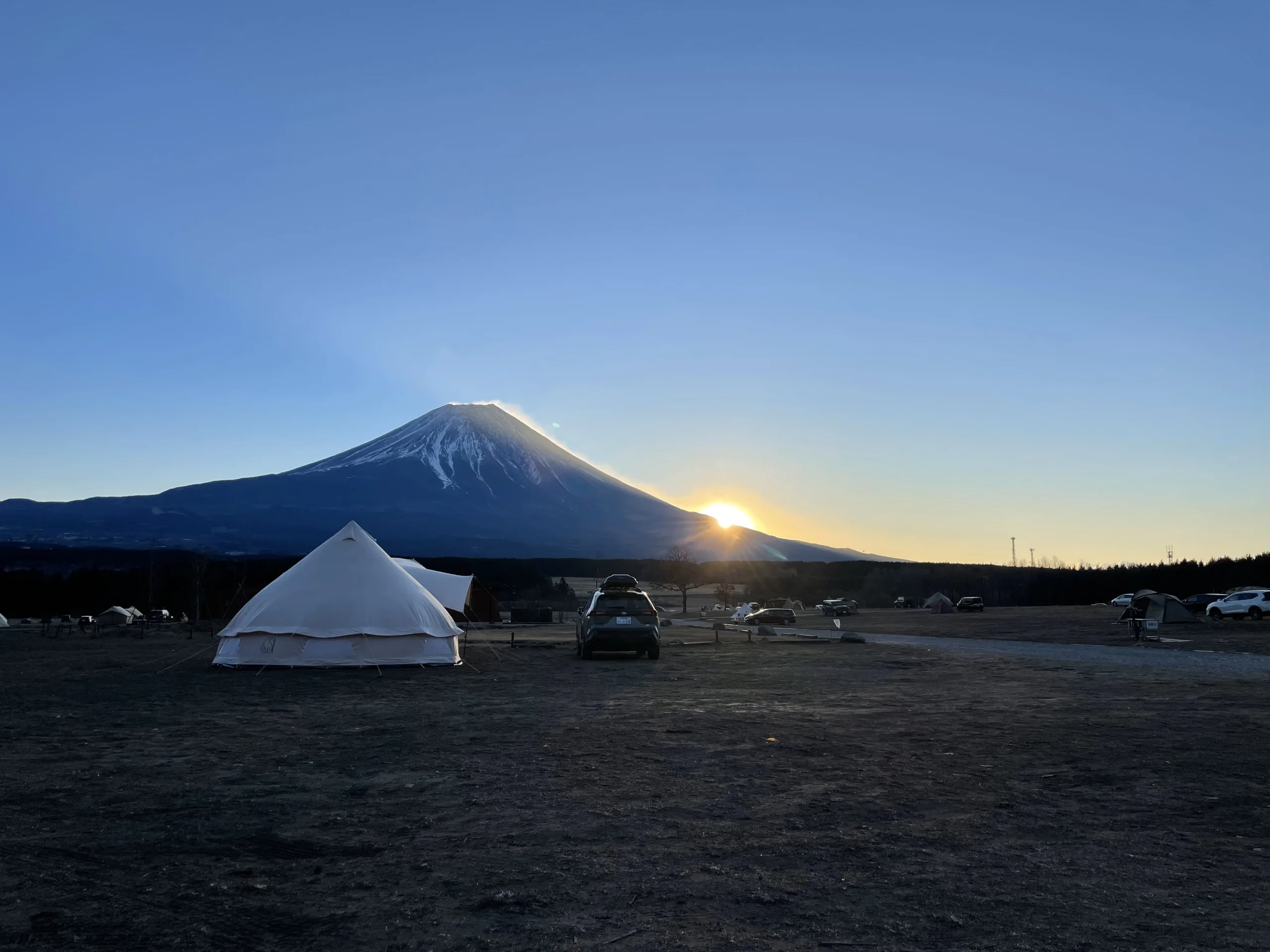 ふもとっぱらキャンプ場の朝日