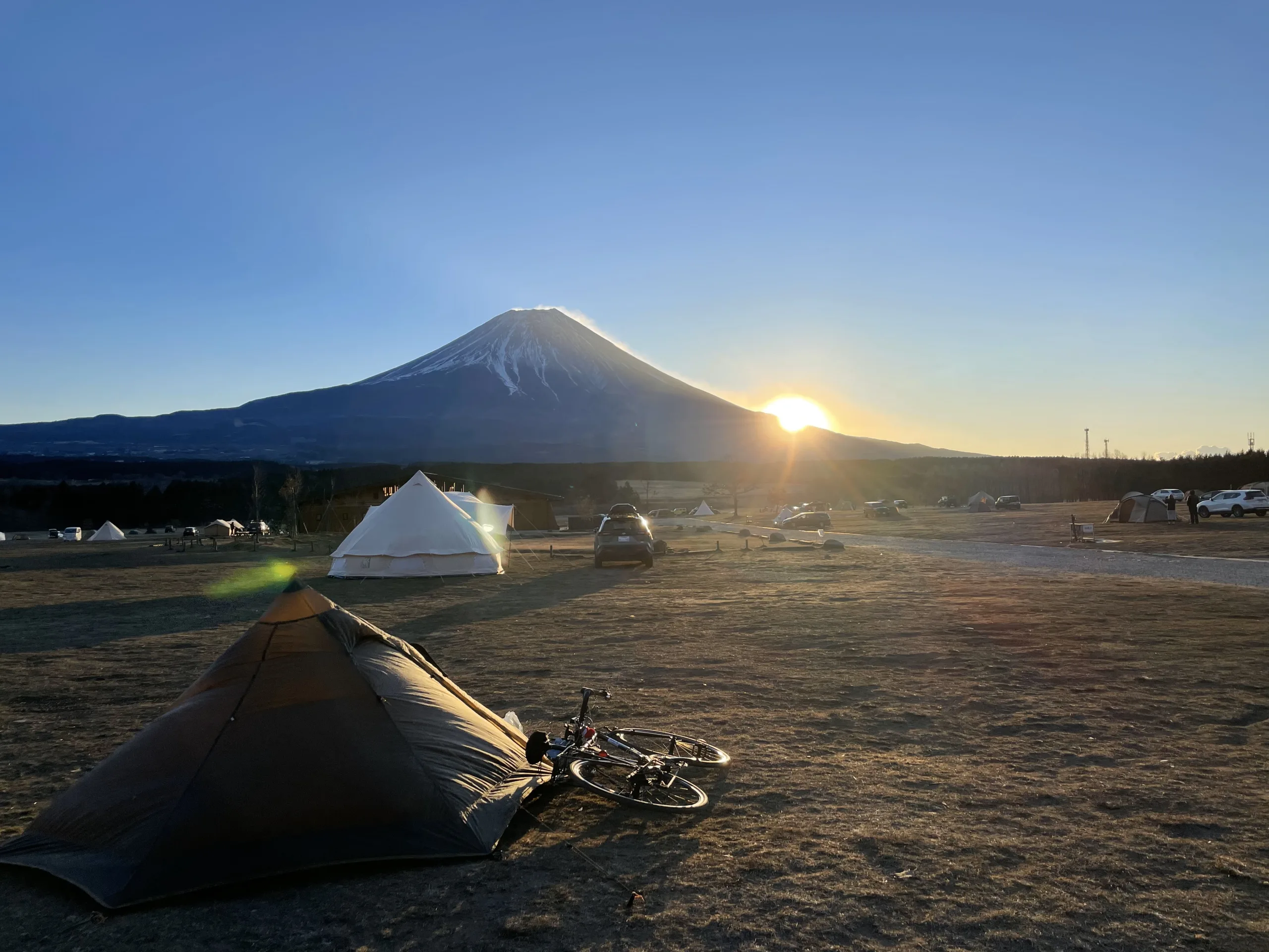 ふもとっぱらキャンプ場の朝日