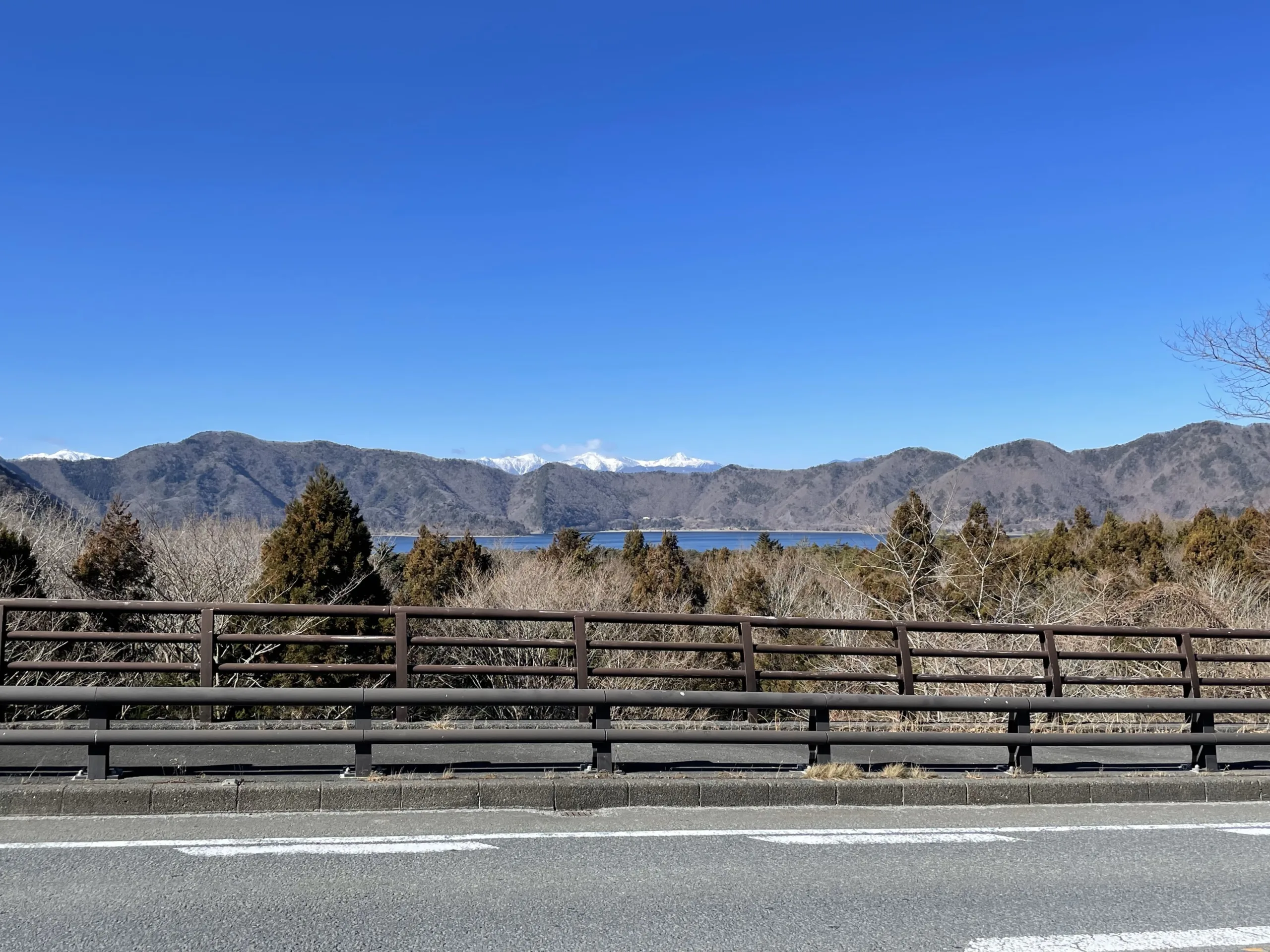 道路から見る本栖湖