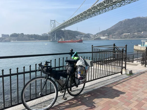 関門海峡を渡ったばかりの自転車