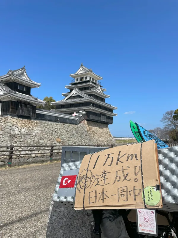 中津城と自転車