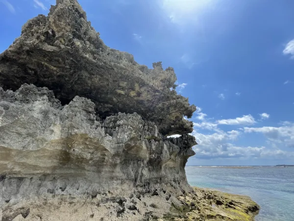 笠石海浜公園の海岸の奇岩