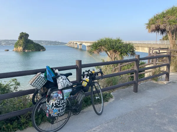 古宇利大橋と自転車