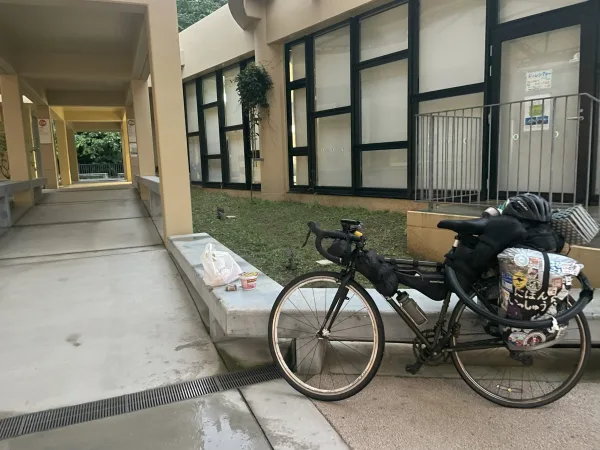 道の駅おおぎみに止めた自転車