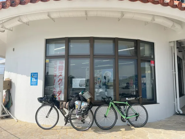 道の駅かでなで会った自転車日本一周の旅人