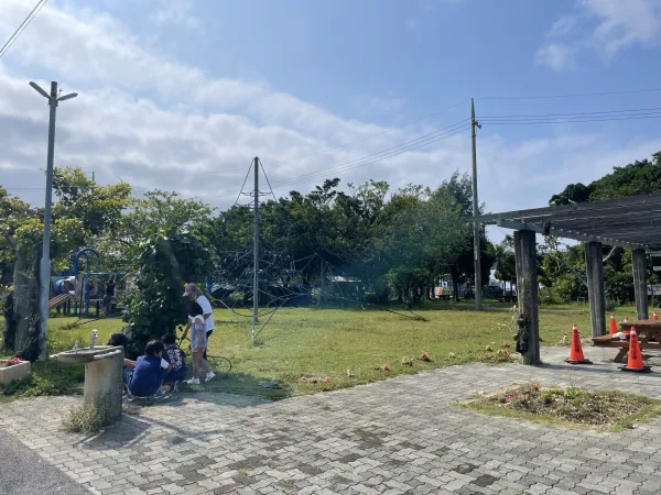 本部町の谷茶公園で遊ぶ子ども