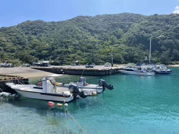 加計呂麻島の海と船