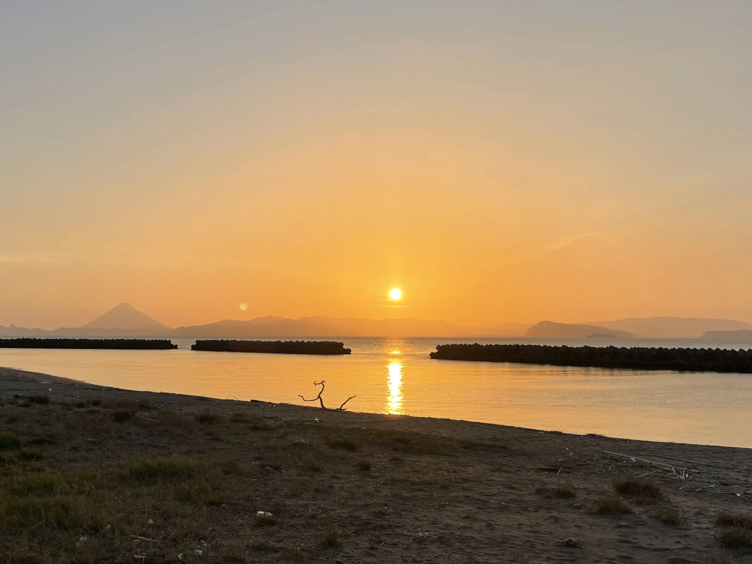 綿江町の夕日