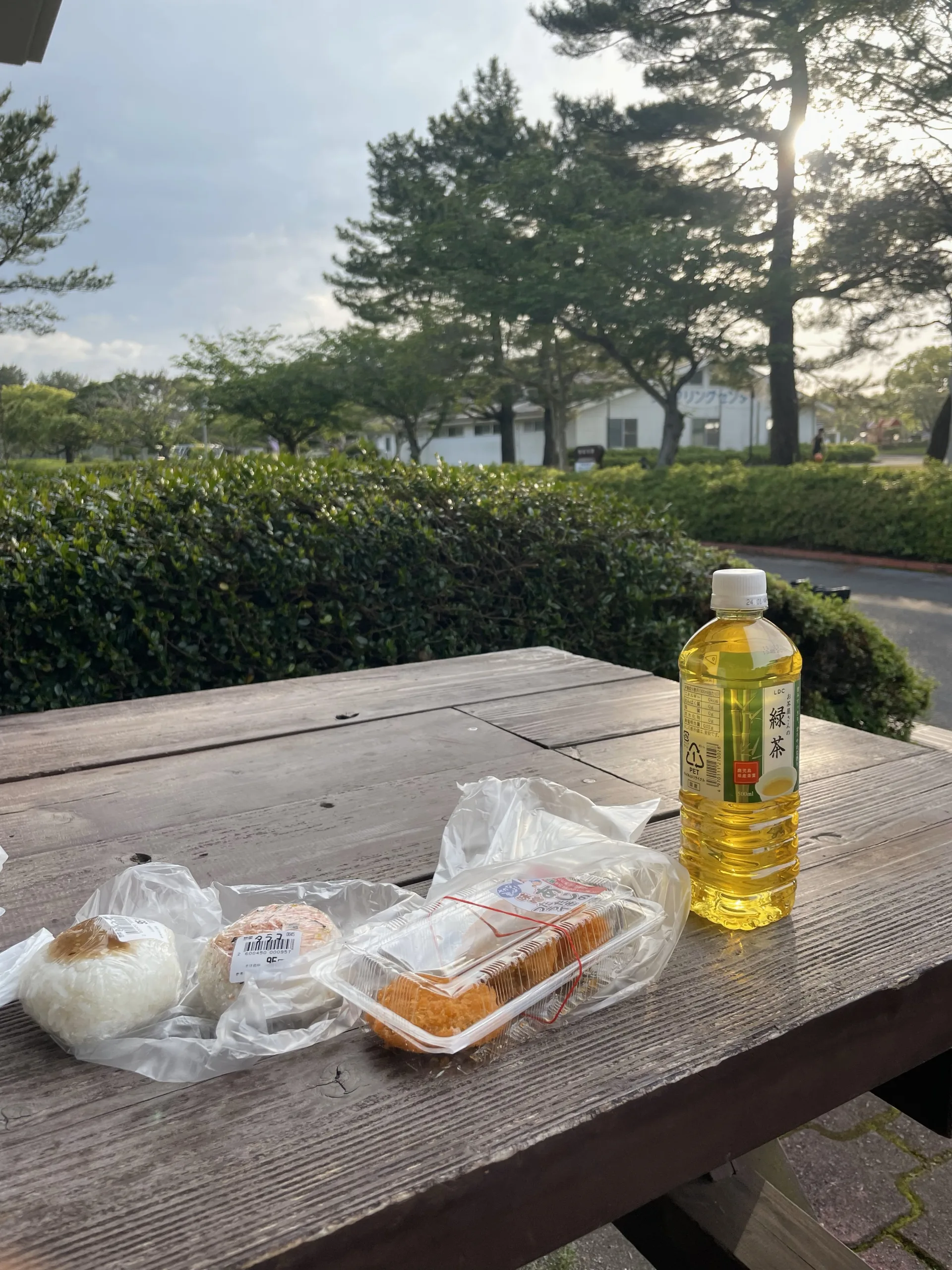 吹上浜海浜公園で食べるおにぎり