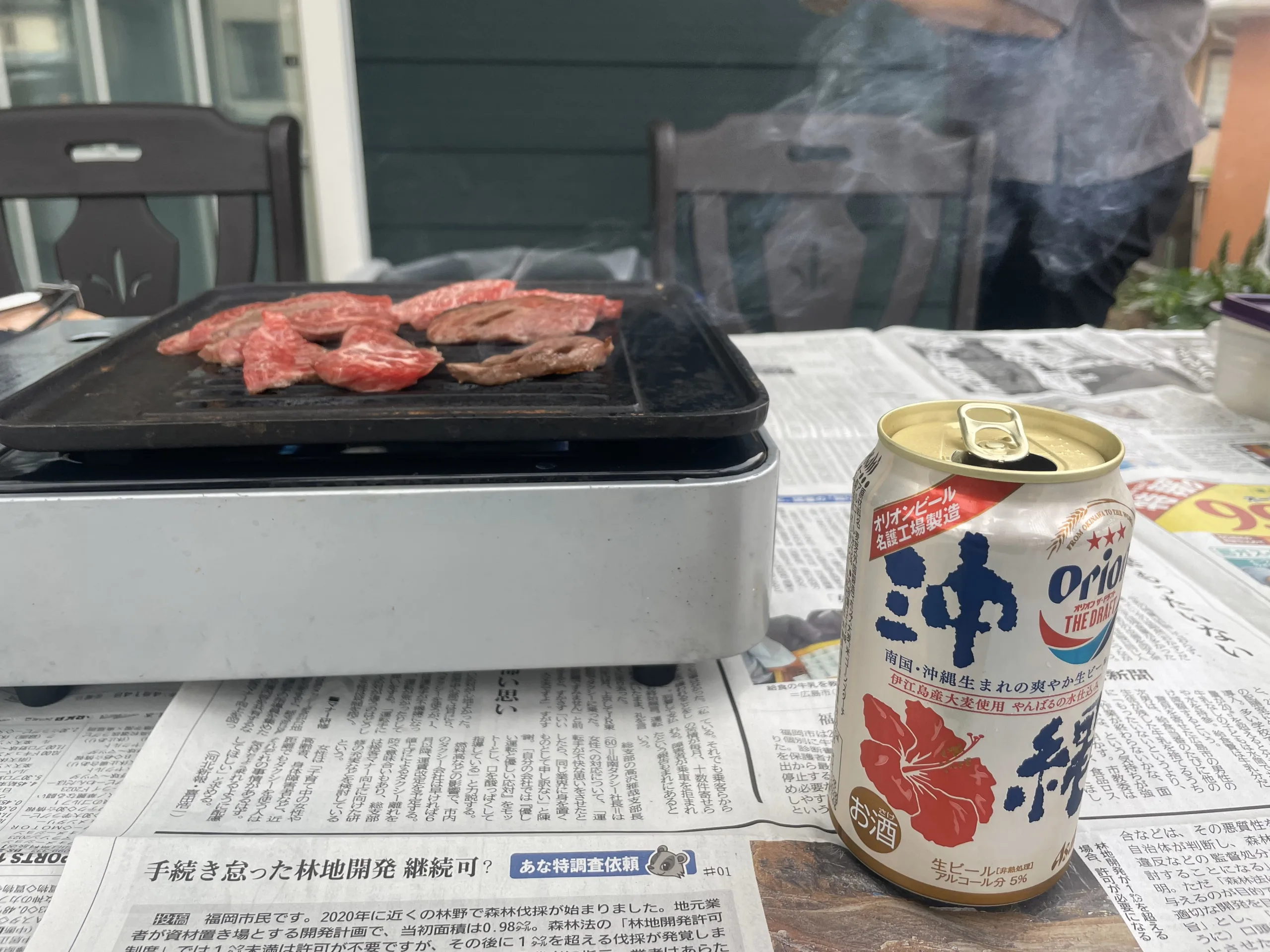 熊本の友人宅でのBBQの様子