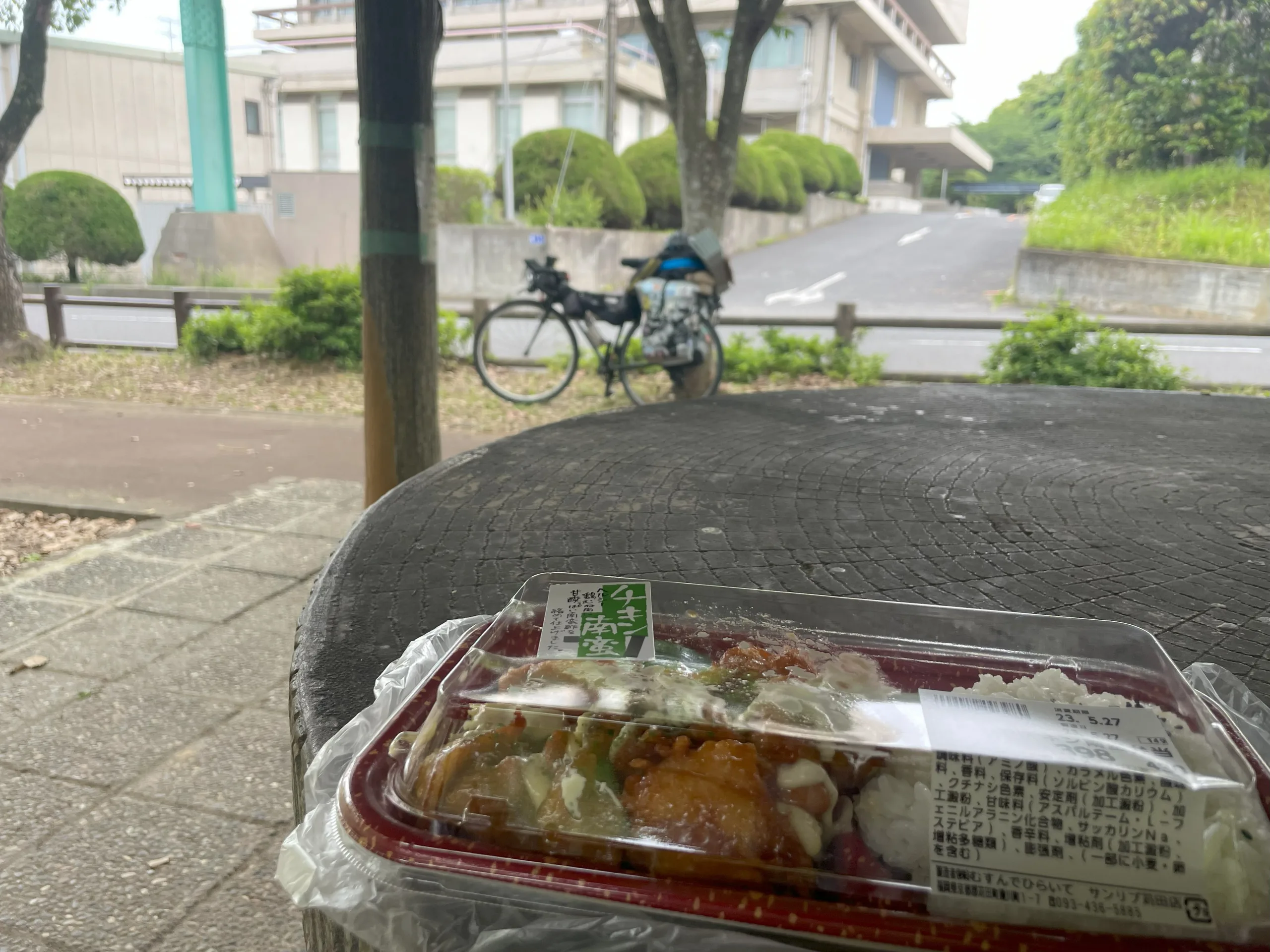 福岡の公園で食べる弁当