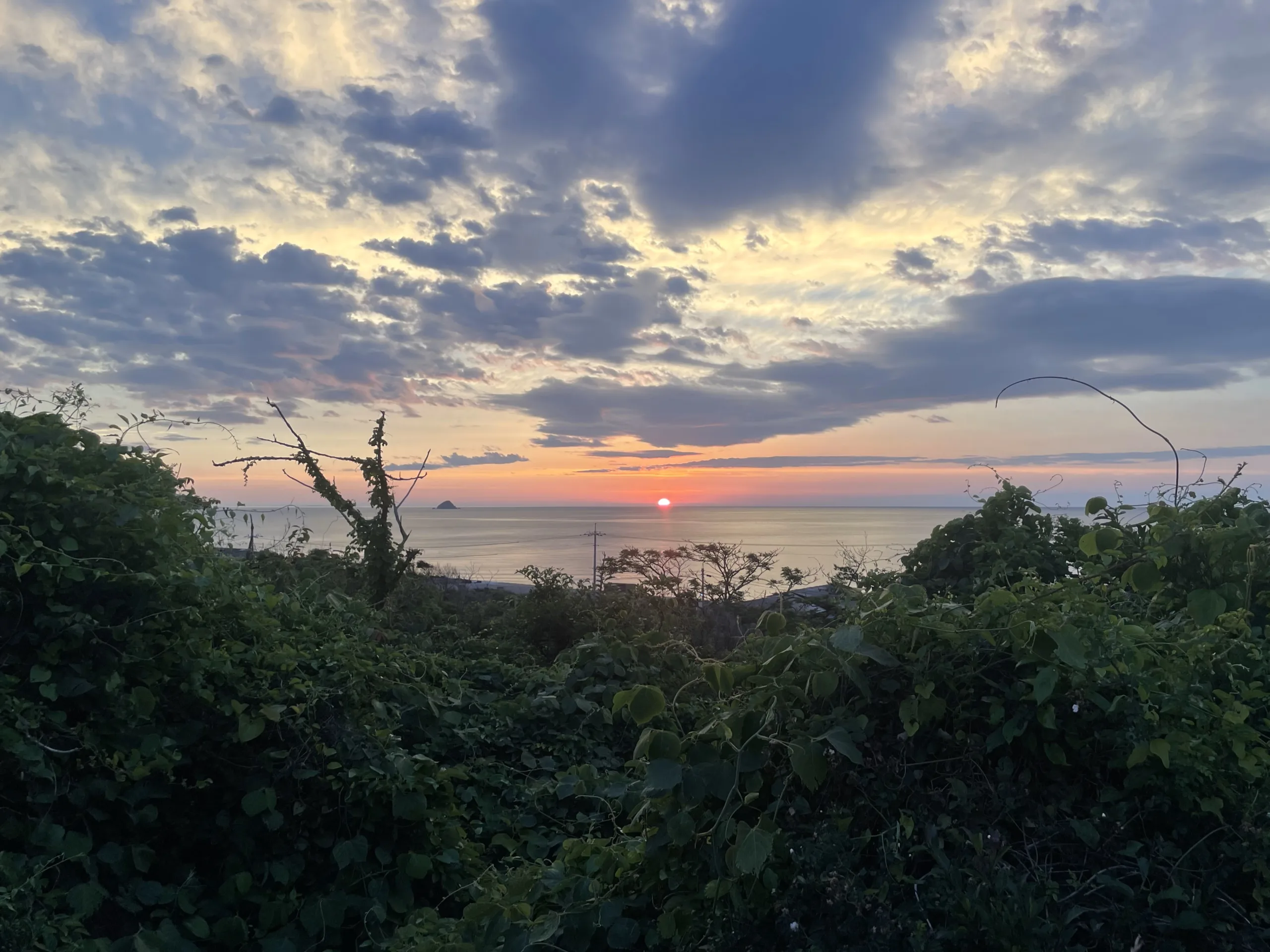 山口島根県境付近で見た夕日