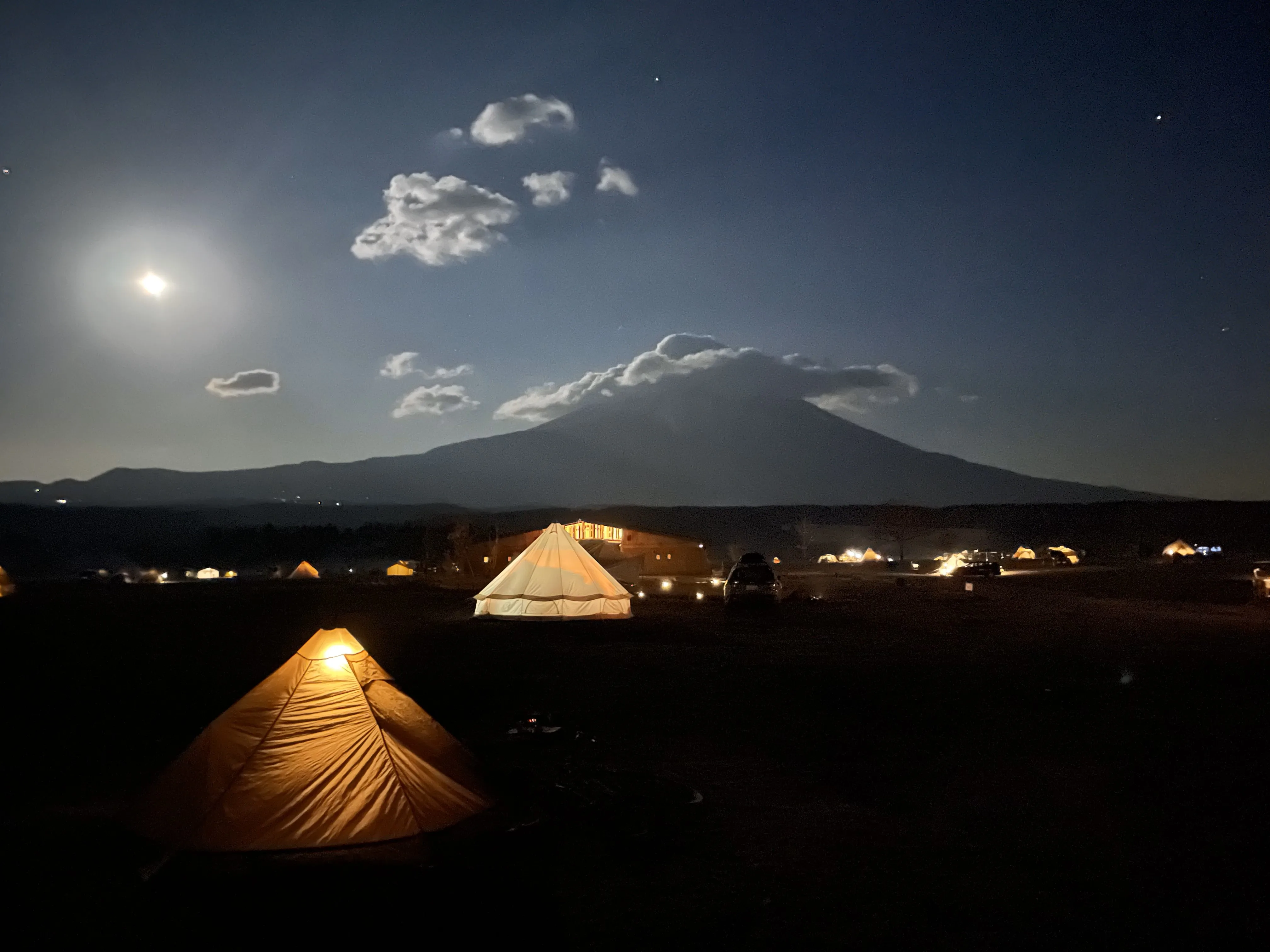 ふもとっぱらキャンプ場の夜